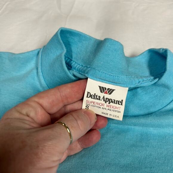 Vintage Cat Tee T-Shirt Size Small Single Stitch 80s Puff Paint New Orleans Tee - Picture 9 of 12